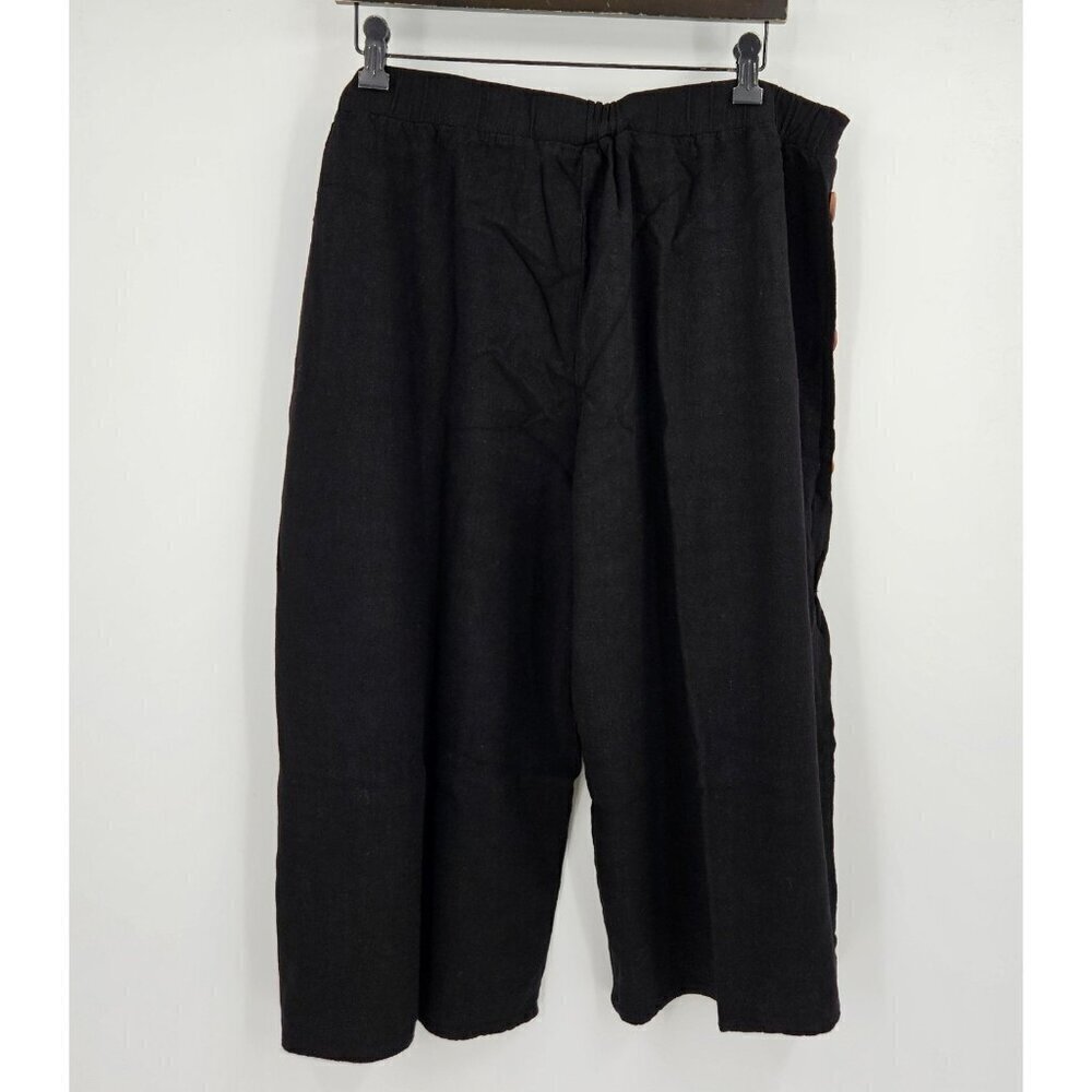 Ophelia Rose Women 1X Cropped Pant Rayon/Linen Pullon Stretch Waistband Hi Rise - Picture 2 of 5